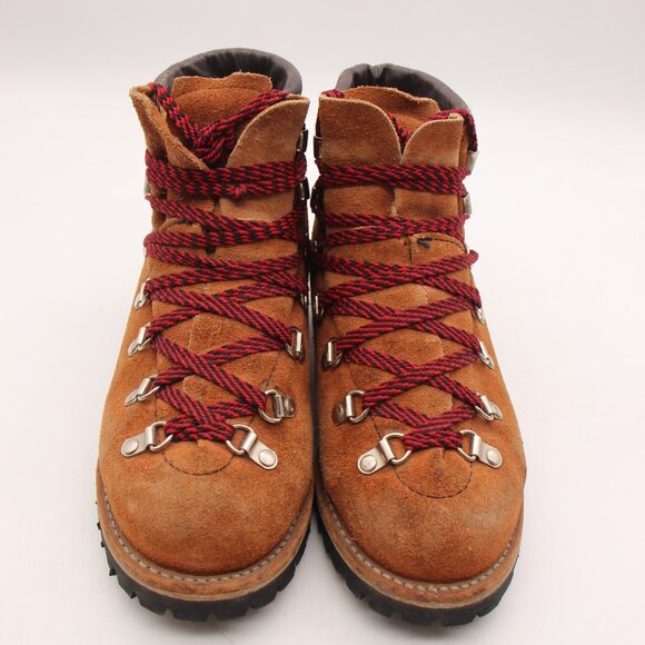 Vintage Jcpenny Women’s Size 7 B  Brown Leather Hiking Boots Made in USA - Picture 2 of 11